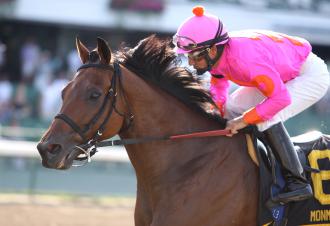 Immortal Eyes, under Paco Lopez, won the Mr. Prospector Stakes by 7 1/4 lengths Sunday for his 10th stakes victory.