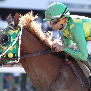 Donegal Moon #6 with Joe Bravo riding won the $150,000 Grade III betfair.com Pegasus Stakes at Monmouth Park in Oceanport, New Jersey on Sunday June 19, 2016. Photo By Bill Denver/EQUI-PHOTO