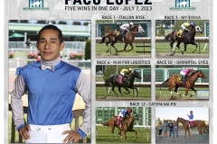 Elvis Trujillo wins 5 races in one day at Monmouth Park racetrack June10, 2011 EQUI-PHOTO